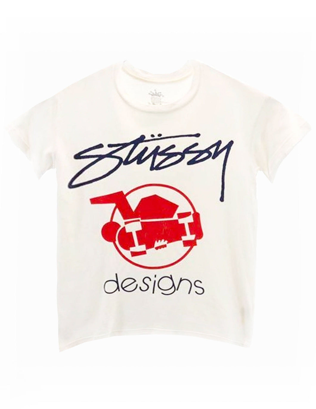 Stussy Red Skate Graphic Small White Tee