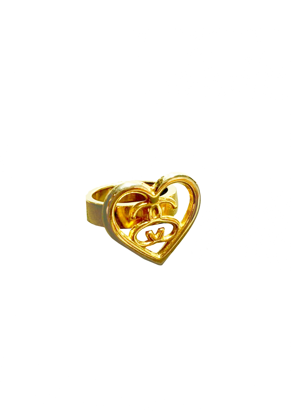 Stussy Gold Vintage Heart Ring
