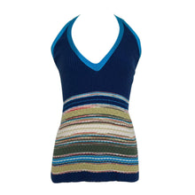 Load image into Gallery viewer, Missoni Striped Blue Halter Shirt
