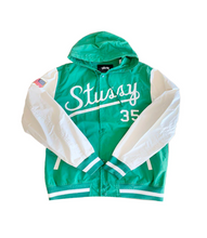 Load image into Gallery viewer, Stussy Nylon Baseball Green Jacket
