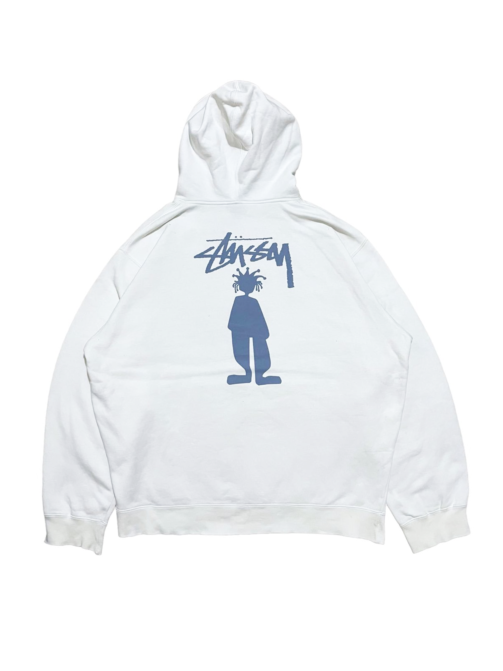 Stussy Shadow Man Vintage 90s White Hoodie – intoike