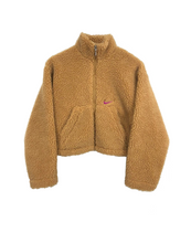 Load image into Gallery viewer, Nike Fleece Brown Cropped Jacket
