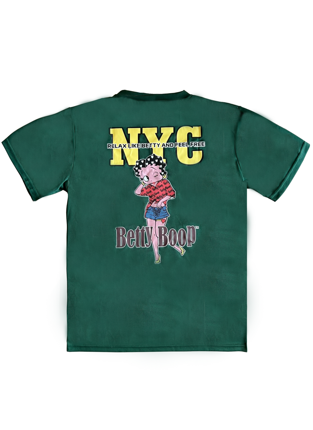 Betty Boop Green Jersey Rare T-Shirt