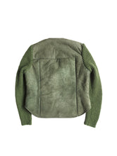 Load image into Gallery viewer, Green Shearling and Knit Euro Vintage Jacket
