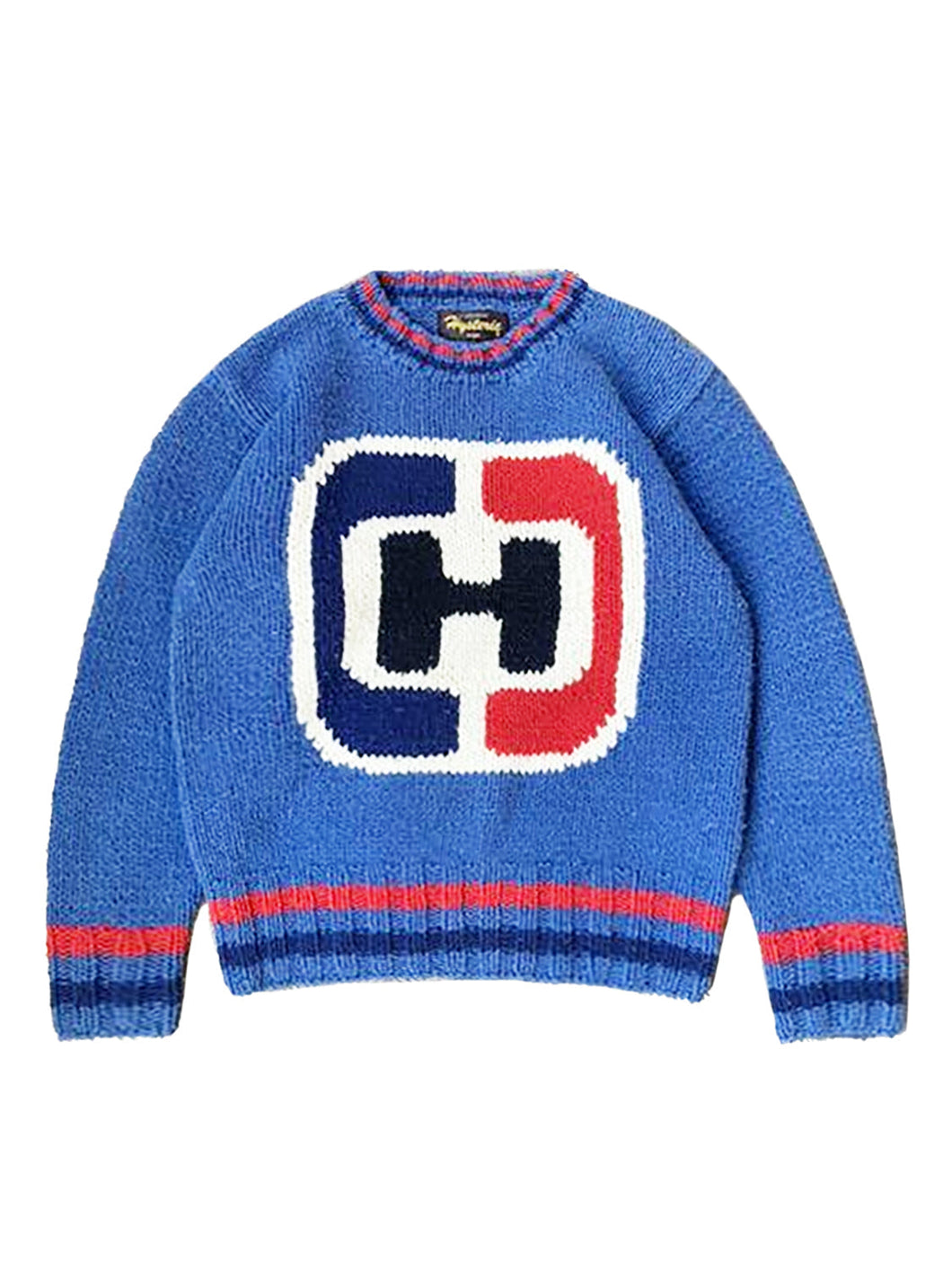 Hysteric Glamour Large H Blue and Red Knit Sweater