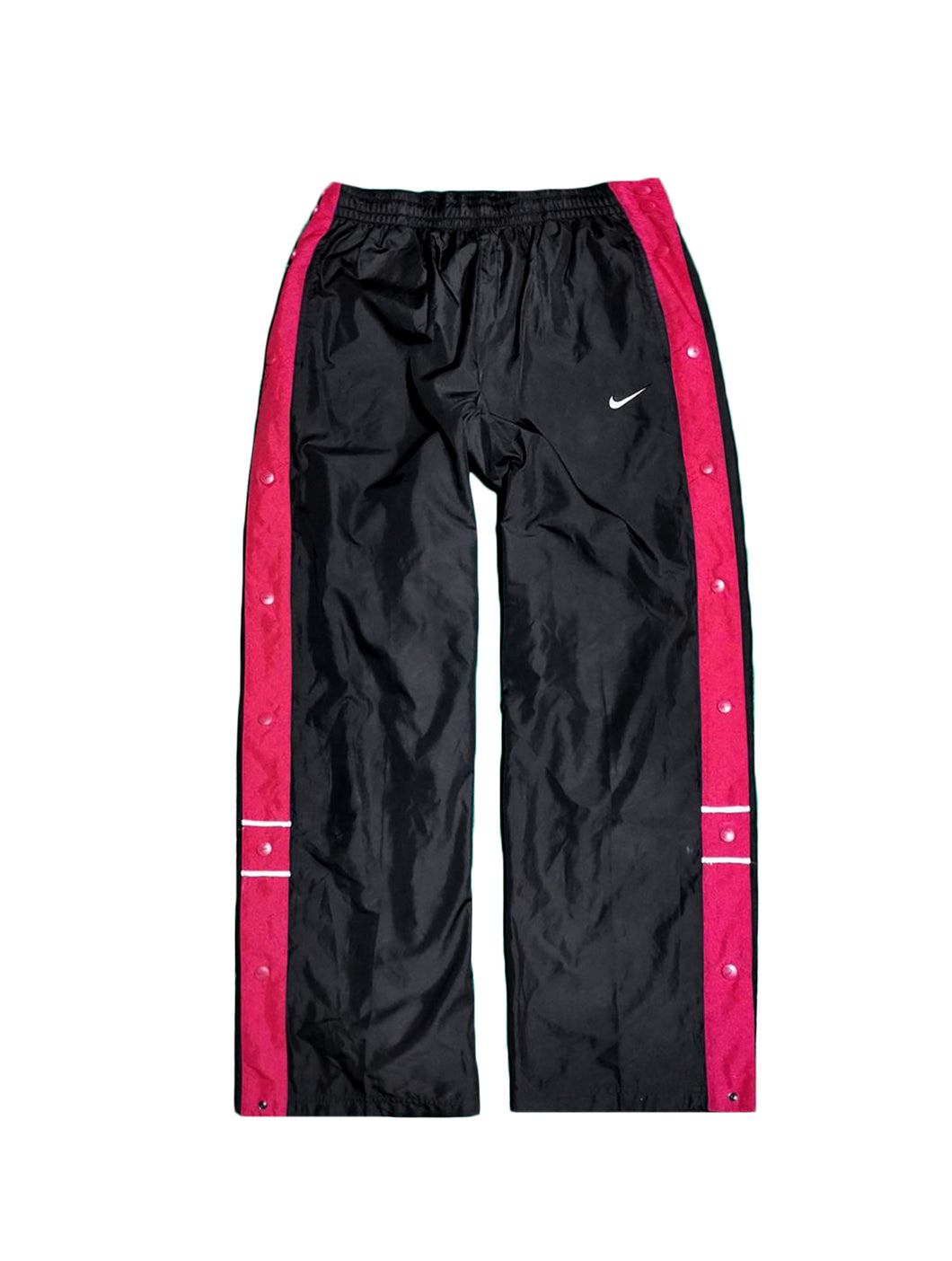 Nike Black and Red Stripe Tearaway Nylon Pants