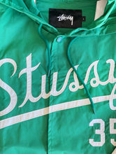 Load image into Gallery viewer, Stussy Nylon Baseball Green Jacket
