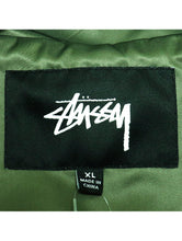 Load image into Gallery viewer, Stussy Green Shiny Trench Coat

