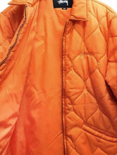 Load image into Gallery viewer, Stussy Quilted Orange Bomber Jacket
