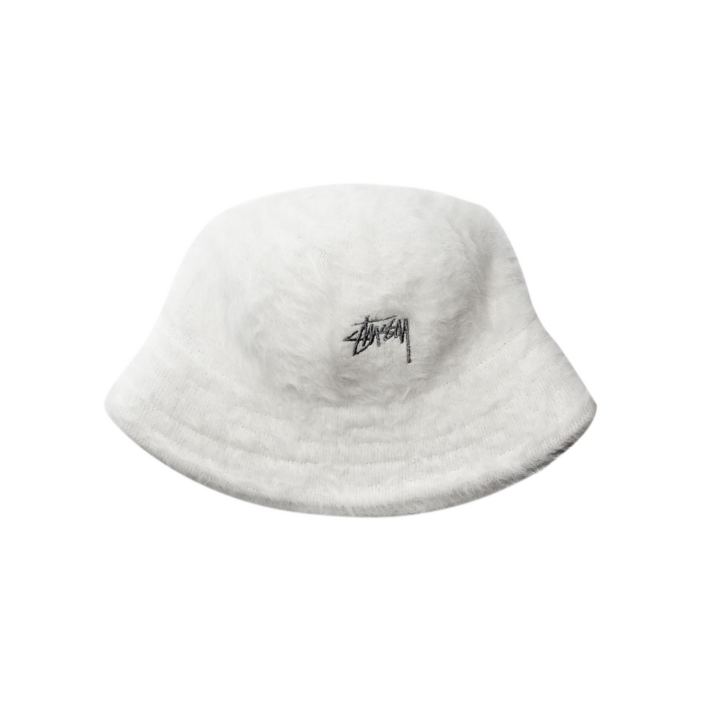 Stussy White Furry Hat