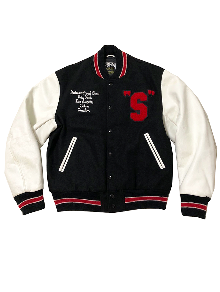 Stussy Rare 2003 Varsity Black and Red Jacket Limited Edition